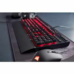 CORSAIR Gaming K68 MX Red Gaming Tastatur FR (Franz&ouml;sisch) schwarz rot
