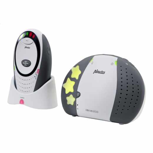 Alecto DB-185 Lux Babyphone Dect Technologie Nachtlicht Gegensprechfunktion wei&szlig;