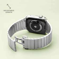 LAUT LINKS Watch Strap Armband f&uuml;r Apple Watch 42/44/45 mm Edelstahl silber