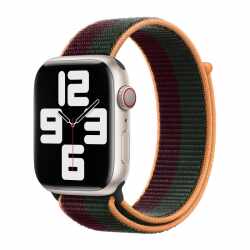 Apple Watch Sport Loop 41mm Nylon Smartwatch-Armband dunkelkirsch Waldgr&uuml;n