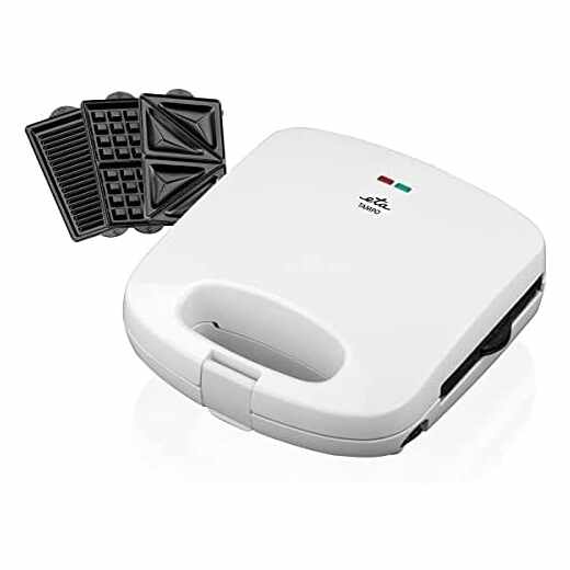 eta Sandwichmaker Tampo 700 W Grill Waffeleisen mit 180&deg; aufklappbaren Platten wei&szlig;