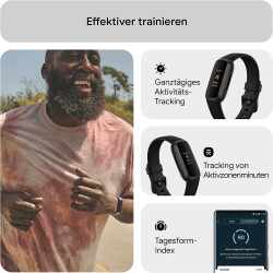Fitbit Inspire 3 Gesundheits- &amp; Fitness-Tracker wasserdicht Silikon schwarz