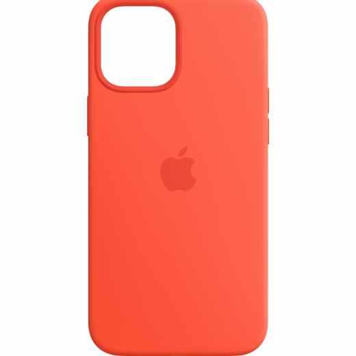 Apple Silikon iPhone 12 Pro Max Schutzh&uuml;lle Case mit MagSafe leuchtorange