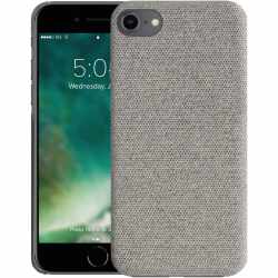 XQISIT Cloth Case Stoff Schutzh&uuml;lle Apple iPhone 6/7/8/SE 2020 Handyh&uuml;lle grau