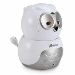 Alecto DVM-210 Babyphone mit Kamera Display 4,3 Zoll Babyeinheit Eulenform wei&szlig;