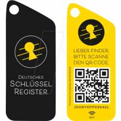 Deutsches Schl&uuml;sselregister Schl&uuml;sselfinder 2er-Pack NFC QR schwarz