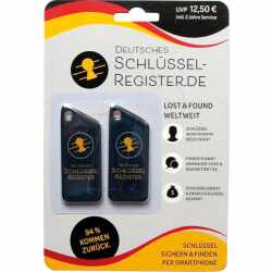 Deutsches Schl&uuml;sselregister Schl&uuml;sselfinder 2er-Pack NFC QR schwarz
