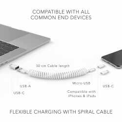 VONM&Auml;HLEN Lade- &amp; Datenkabel Allroundo 6in1 USB-C/A auf Lightning/Micro-USB wei&szlig;