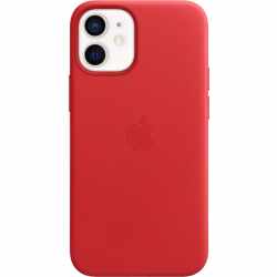 Apple iPhone12 Mini Leder Case Schutzh&uuml;lle MagSafe Back Cover MHK732ZM/A rot
