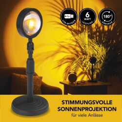 Maxxmee Sonnen Projektionsleute Lampe Sonnenuntergangs-Atmosph&auml;re schwarz