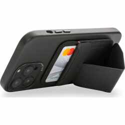 Decoded MagSafe Card Sleeve Stand magnetischer Kartenhalter Leder schwarz
