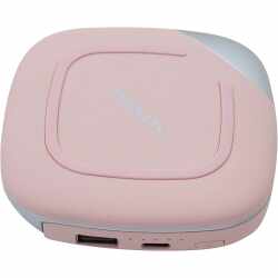Networx Kosmetikspiegel Powerbank Schminkspiegel Qi-Ladefunktion pink silber