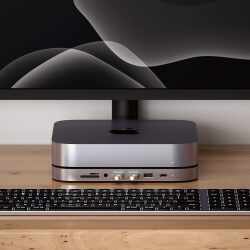Satechi USB Dockingstation Mac Mini Stand Hub Aluminium St&auml;nder space grau