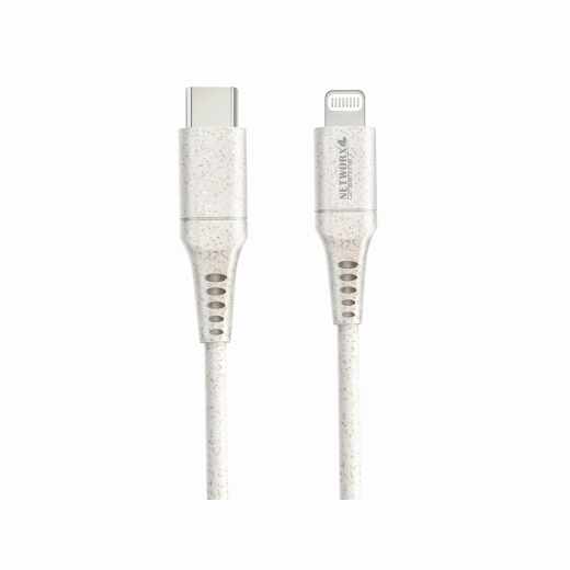 Networx Greenline Daten- und Ladekabel USB-C auf Lightning 1m wei&szlig; grau