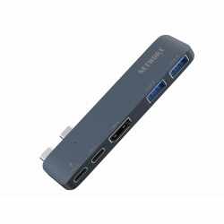 Networx Dual-USB-C-Hub passend f&uuml;r MacBook M1 M2 USB-C USB 3.1 HDMI Adapter blau