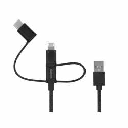 Networx 3-in-1 Daten- und Ladekabel USB-A auf Lightning/Mikro/USB-C schwarz