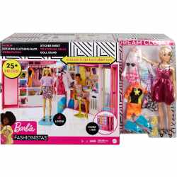 Barbie GBK10 Traum Kleiderschrank Barbie-Puppe 25 Teile...