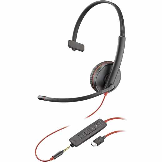 Plantronics Blackwire 3215 USB-C Headset Kopfh&ouml;rer mit Kabel schwarz