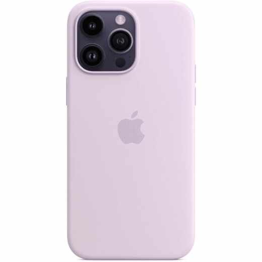 Apple Silikon Case iPhone 14 Pro Max mit MagSafe Wireless Charging lila