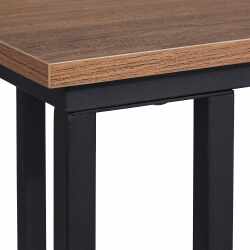 Relaxdays Beistelltisch 4 Rollen Tischplatte Holzoptik 60 x 50 x 35 cm braun/schwarz