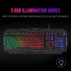 Mars Gaming MCP118 Gaming Set Tastatur Maus USB LED-Beleuchtung schwarz
