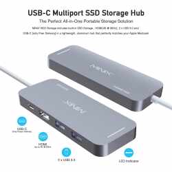 MINIX USB-C Multiport SSD Storage Hub 240GB NEO-Speicher grau