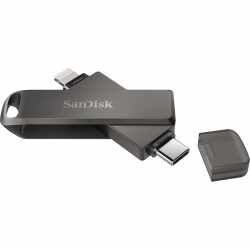 SanDisk iXpand FlashDrive Luxe USB-3.0-Stick 256 GB Schl&uuml;sselanh&auml;nger schwarz