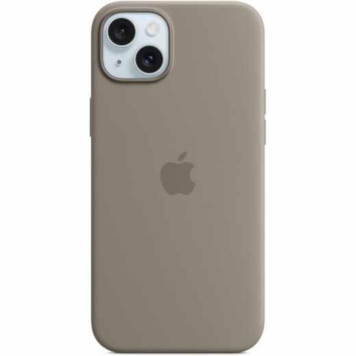 Apple iPhone 15 Plus Silikon Handy-Case Schutzh&uuml;lle MagSafe Wireless Charging braun