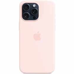 Apple iPhone 15 ProMax Silikon Case Schutzh&uuml;lle MagSafe Wireless Charging rosa
