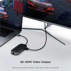 Satechi USB4 Multiport&nbsp; Adapter 2.5G USB-Dockingstation 8K HDMI Ethernet schwarz