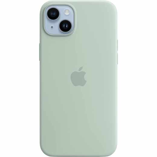 Apple iPhone 14 Plus Silikon Case Schutzh&uuml;lle MagSafe Wireless Charging gr&uuml;n