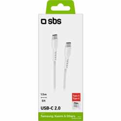 SBS Adapter Daten- und Ladekabel TECABLETCC20W USB-C 1,5m 480 Mbit/s wei&szlig;