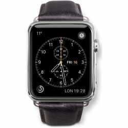 dbramante1928 Apple Watch 42 / 44mm Echtleder-Uhrenarmband schwarz silber