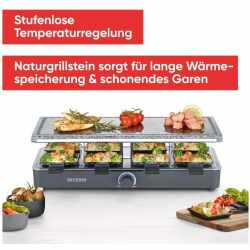 SEVERIN Raclette-Partygrill Naturgrillstein Tischgrill...