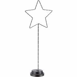 Cepewa LED Stern Weihnachtsstern Metall 51 cm warmwei&szlig; schwarz