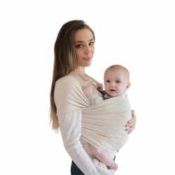 Mushie Tragetuch f&uuml;r Neugeborene &amp; Babys Baby Carrier Wrap Baumwolle Beige Melange