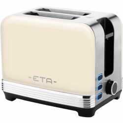 Eta Toaster STORIO Retro Ganzmetall Design Br&ouml;tchenaufsatz 2 Scheiben 980W beige