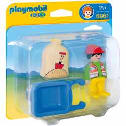 Playmobil Bauarbeiter mit Schubkarre (6961)...