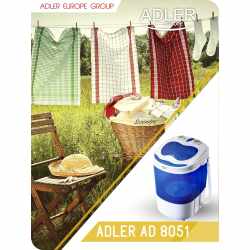 Adler AD 8051 Mini Waschmaschine + Schleuder 3 kg Reisewaschmaschine 400 W blau