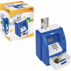 Idena Digitale Spardose Geldautomat 50060 Display M&uuml;nzz&auml;hler PIN blau