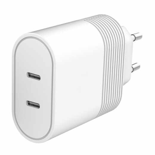 freenet Basics Dual USB-C Ladegerät 2x 20W Travel Charger Netzteil PD3.0 weiß